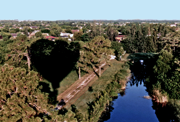 view from the hot air balloo n and a shadow