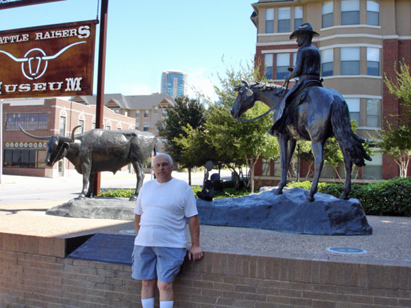 Lee Duquette outside the Cattle Raisers Museum 