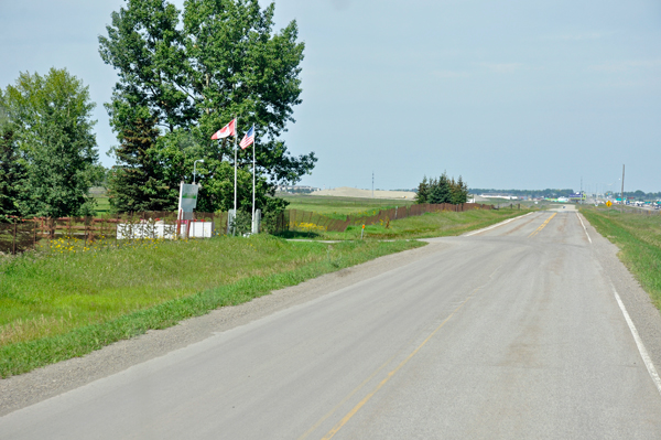 main road by Balzac Campground