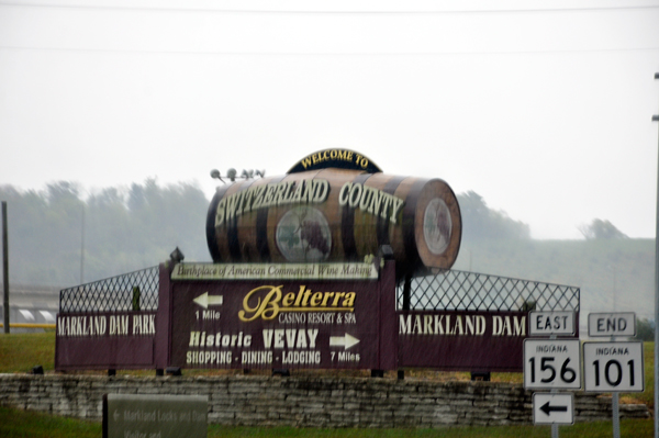blurry Switzerland County sign