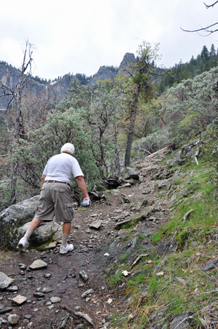 Lee on the rocky trail
