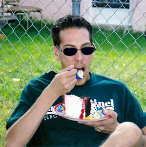 Brian Duquette feeding his face